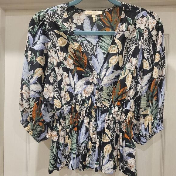 Maje Jungle Noir Blouse, Size 2 (Med/10) - Picture 2 of 14